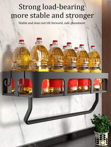 1 pièce Organisateur de cuisine - Étagère de rangement murale gain de place avec porte-serviettes pour épices, vaisselle, articles de toilette - Parfait pour la cuisine, la salle de bain, le bureau ou la décoration de la maison - Facile à installer, Étagère à épices de cuisine