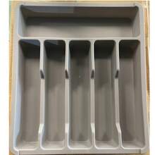 1pc Folding Multipurpose Cutlery Storage Box, Convenient Utensil Holder Tray With Drawer, Elegant & Expandable - Grey - View 10