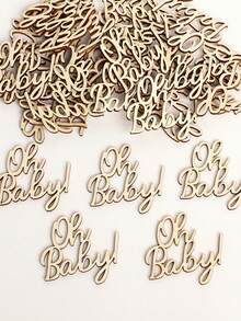 15/30 "Oh, Baby!" Wooden Cupcake Toppers, Wooden Baby Shower Decorations, Wooden Baby Shower Cake Toppers, Baby Photo Props, Wedding Birthday Party Decorations, Unisex, Suitable For Boys/Girls, Bohemian Style, Rustic Style, Gender Reveal Cake Toppers. Can Also Be Used For Confetti, Baby Showers, Holiday Decorations, Baby Party Supplies, Party Props, Party Decorations, Baby Shower Decorations, Birthday Parties. - Multicolor - View 9