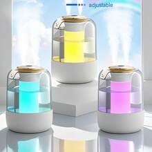 Digital Display Humidifier, Large Water Tank, Dual Mist, Quiet Humidifier, Air Humidifier For Bedroom, Home Essential Oil Diffuser, Suitable For Home/Office, With 7-Color Lights