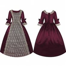 Luxury Handmade Mid-Sleeve Golden Applique Dress, Vintage European Palace Style Formal Gown, Performance/Dance/Nobility Party Dress For Women