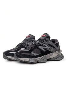 New Balance 9060 运动鞋 猪皮和网眼鞋面 双密度 ABZORB 和 SBS 缓震 半透明鞋跟 CR 装置 钻石外底 U9060BLK - 灰黑色 - 查看 2