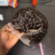 13x4 HD Transparent Lace Front Pixie Curly Wig Natural Black 100% Raw Human Hair Wig - Ginger - View 8