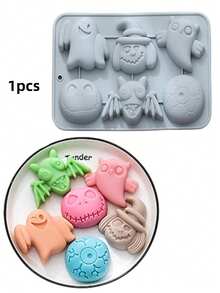 1 pièce Moule en silicone, matériau en silicone, série Halloween, squelette, citrouille, thème sorcière, moule en silicone thème citrouille squelette, ustensile de cuisson, moule à gâteau et chocolat, bac à glaçons, moule à résine