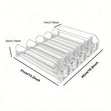 3pcs/5pcs Adjustable Refrigerator Beverage Rack, Soda Can Organizer, Drink Pusher, Beverage Bottle Storage Shelf, Suitable For Food Compartment & Kitchen, Space Saving, Easy Access Design