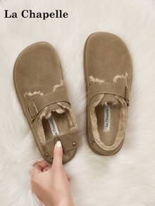 1 par de zapatos casuales de suela gruesa con cordones y suela blanda para mujer de La Chapelle, zapatos planos de exterior de puntera redonda, botas de nieve de invierno, zapatos para ir al trabajo, de unicolor, elegantes, de suela blanda, adecuados para estudiantes, fotos de graduación, zapatos planos, zapatos deportivos de cuero de caña baja para mujer