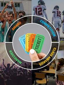 100/200pcs Raffle Tickets, Double Tickets, Event Tickets, Admission Tickets, Class Rewards, Fundraising Activities And Lucky Draws - Multicolor - View 7