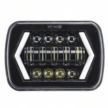 1pc AURUM BEAM 7-Inch Square Truck LED Headlight With Arrow Dual-Color Daytime Running Light, Suitable For Off-Road Vehicles, Motorcycles, Trucks, And Cargo Trucks Modification - 7 INCH - View 1