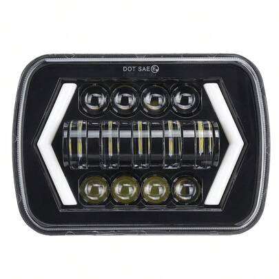  1个AURUM BEAM 7英寸方形卡车LED大灯，带箭头双色日间行车灯，适用于越野车、摩托车、卡车和货车改装