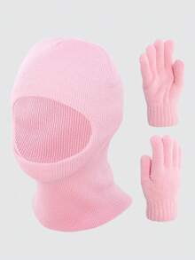 1 Mũ len đan dễ thương cho trẻ từ 1-6 tuổi, màu trơn, mềm mại, thoải mái, bảo vệ tai ấm áp, thích hợp cho mùa thu/đông, sử dụng ngoài trời thường ngày - 2 chiếc - Xem 6