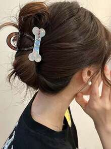 2/1pc Acrylic Double-Sided Design Dog-Shaped Clasp For Girls - Cute And Versatile Hair Accessory Winter Claw Clips Elegant Hair Clips Fashion Hair Clutch