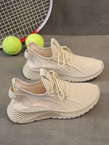 2025 New Autumn And Winter Multifunctional Popular Student Flat Sports Shoes, Summer Sports And Leisure Thick-Soled Platform Shoes. - Màu be - Xem 4