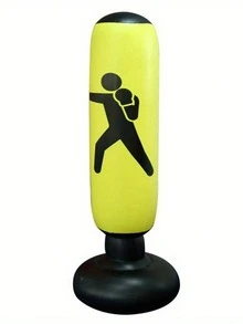 1pc Inflatable Punching Bag With Target Design, PVC Material Punching Column, Suitable For Adults, Fitness And Relaxation Equipment, Essential For Fitness, Indispensable For Gym