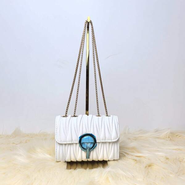 Bolso bandolera mini blanco para mujer, nuevo bolso de hombro versátil con cadena, estuche para lápiz labial