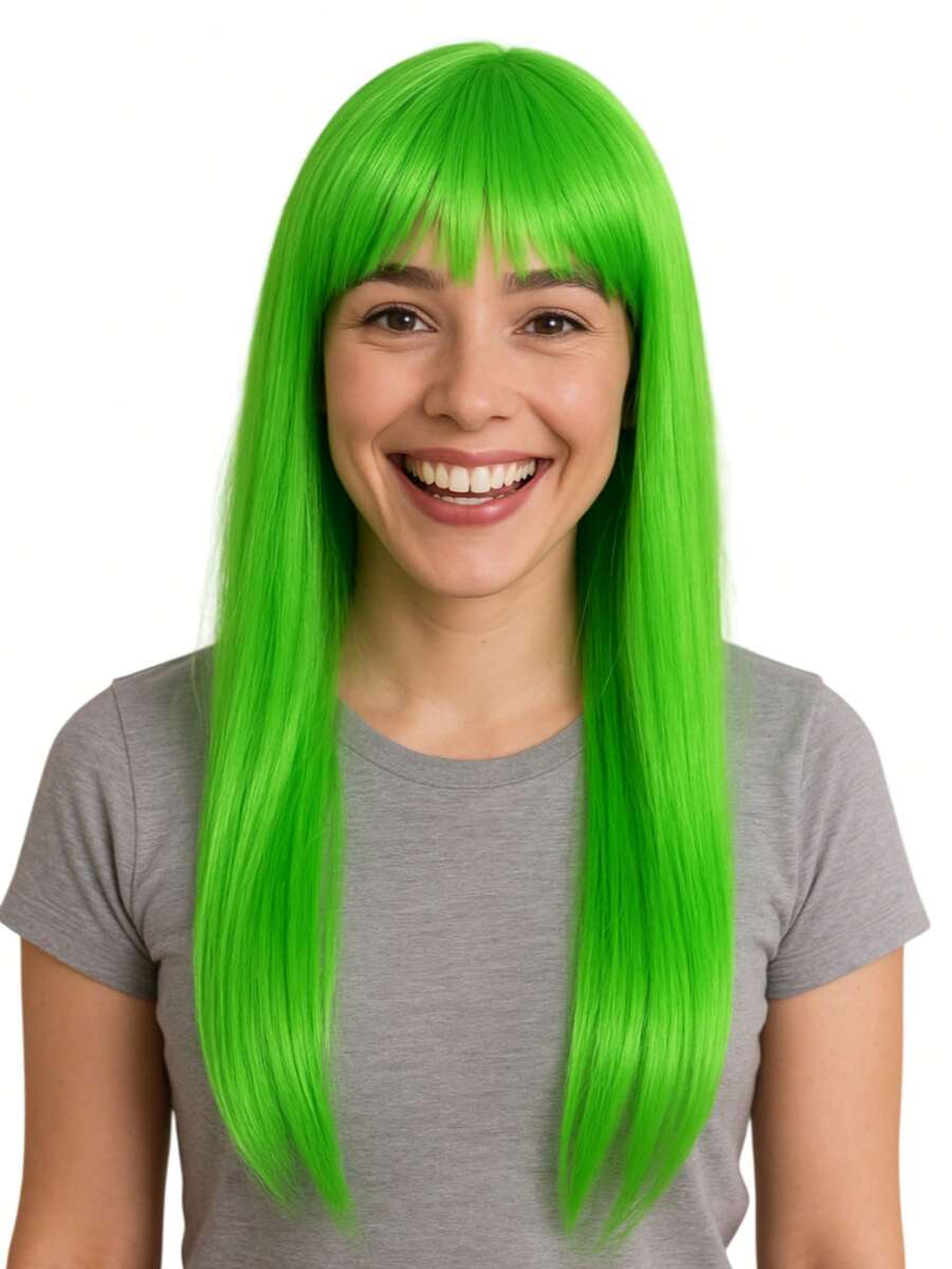 Long Wig Costume Party Cosplay Halloween Carnival - 綠色 - 查看 1