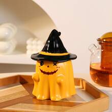 1pc Ceramic Ghost Mug, Cute Ceramic Coffee Cup With Lid, Hand-Painted High-Quality Ceramic Cup, Suitable For Halloween Decoration, Party Dining Tableware, Gift, Holiday