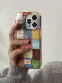 Retro Colorful Plaid Phone Case Compatible With Iphone 16 Pro Max, 15, 14 Pro/13, 12, 11XR, Shockproof Frosted Texture, Autumn/Winter