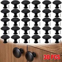 30 Pieces Of Matte Black 1-Inch Circular Drawer Pull Rings - Flat Black Stainless Steel Knobs, Used For Kitchen Cabinets, Dressing Cabinets, And Drawers, Stylish And Modern Design, Easy To Install, Cabinet Knobs, Used For Kitchen Cabinets, Dressing Cabinets, And Drawers, Modern Style, Durable Structure - Multicolor - View 4