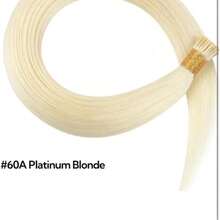 I Tip Hair Extensions Human Hair Keratin Pre Bonded MicroBeads Tip Balayage Natural Silky Straight Extensions 50 Strands 30g/Pack -10-24Inch Platinum Blonde - S60 - 查看 3