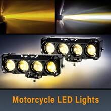 1 Piece - LED Mini Motorcycle Light LED Light Set White And Yellow High Brightness Light, Long Battery Life, Low Energy Consumption, Suitable For Motorcycles, Electric Motorcycles, Cars, Boats Auxiliary Lights, Hard Wired 12-24V, No Battery - Motorcycle Lights - 4 LEDs - View 5