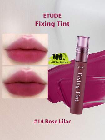 ETUDE Tinte fijador 14 Rosa Lila, Textura de tinte mate, Ligero y no resecante, Sensación de mousse aterciopelada, Color de larga duración, Sofisticación mate, Efecto difuminador de labios, Efecto de tinte labial, K-Beauty, Maquillaje coreano, 4g/0.14oz
