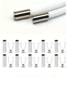 20 Heavy-Duty Rope Locks - Protecting Shoelaces, Drawstrings, Pants, Bags, Hoodies - Adjustable Metal Clips For Easy Installation - Suitable For DIY Handicrafts, Clothing And Organizing Cables - (Black) For Clothes, Handicraft Products, Fashionable Metal Surfaces, Sturdy Metal Structures, Bag Fasteners, Compact Designs, Sturdy Fasteners, Adjustable Clips, And Handicraft Enthusiasts - Multicolor - View 5