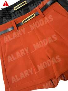 2 Plus Size Tailored Social Shorts Kit Includes 2 Belts Summer Fashion 2025 G1 G2 G3 - SAN HÔ ĐEN - Xem 2