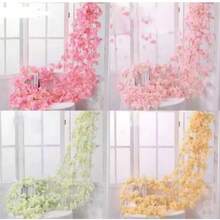 Pink Cherry Blossom Simulation Foliage 2 Meter Pink Flower Chain - 淺粉色 - 查看 7
