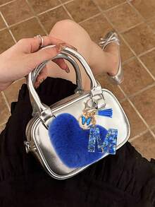 Chaveiro com Letra de A a Z, Chaveiro de Resina com Coração Azul e Bola de Pelúcia Azul, Design de Coração, Pingente de Corrente, Decoração Pendente para Mochila, Decoração Pendente para Carro, Presente para Mulheres e Meninas, Presente do Dia dos Namorados, Pingente de Bolsa, Natal, Presente de Festa de Halloween, Leve e Durável - Ideal para Mulheres e Meninas, Transporte, Estudo, Férias, Piquenique, Camping, Atividades na Praia - Presente Perfeito para Dia das Mães, Amizade, Aniversário - Multicolorido - Visão 9