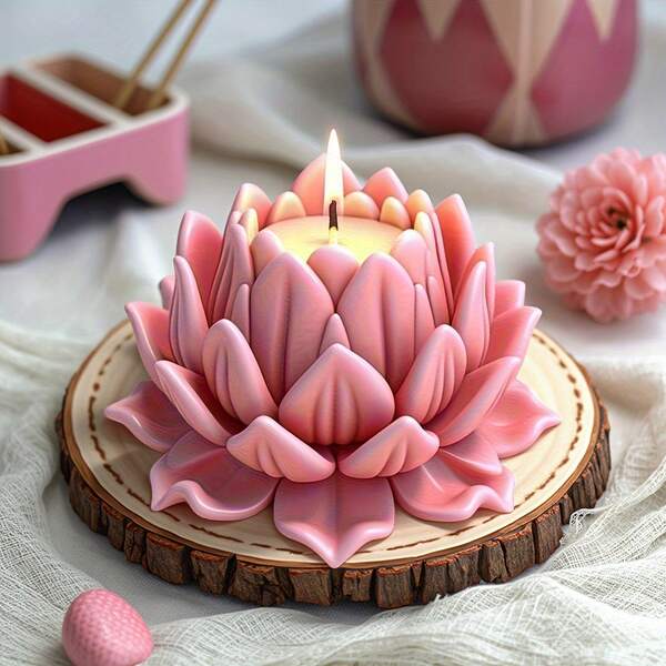 Resin Mould 3D Lotus Shaped Candle Silicone Mould Lotus Decoration Mould Peony Gypsum Soap Mould Resin Aromatherapy Gypsum Candle Mould - Thanksgiving Gifts/Christmas Gifts, Halloween Gifts, Easter Gifts, Valentine's Day Gifts/Birthday Gifts/Home Decoration