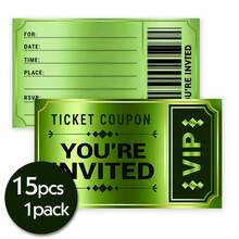 Invitación de fiesta de cine VIP de doble cara, invitación de fiesta de cumpleaños, invitación de cumpleaños, decoraciones de fiesta temática