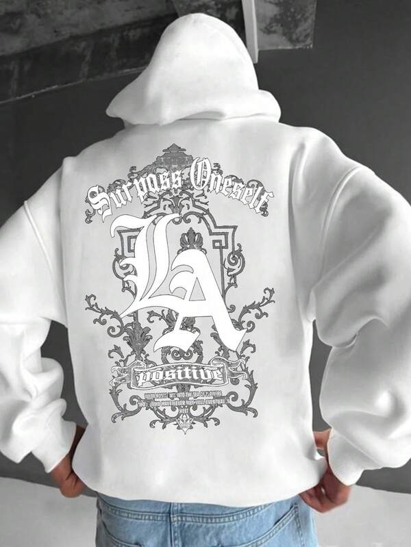 Men's Fashionable Fleece Printed Hoodie Sweatshirt, Fall/Winter