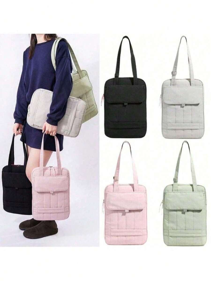 Versatile Laptop Bag One-Shoulder Handheld Bag 13.3 14 15 Inch For Macbook Air 13 Pro Business Commute Canvas Simple Tote Bag Laptop Case Laptop Sleeve Laptop Cover For Travel Waterproof Portable For Men Laptop Bags - Multicolor - View 1