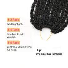 24inch Butterfly Locs Crochet Hair Dreadlocks Meche Faux Locks Crochet Hair Braids Extensions Soft Locks Curly Braid Hair Extension, 12 Strands Pre Looped Blonde Hair Extension Long Soft Locs Synthetic Crochet Hair For Women Daily, Party, Valentine's Day, Carnival Gifts - Multicolor - View 9