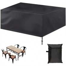 Juego de mesa rectangular para jardín de muebles de patio al aire libre, conjunto combinado al aire libre con cubierta cuadrada impermeable de, para mesas y sillas 315*160*74cm - Medio - Ver 13