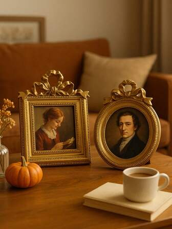 1件复古欧式金色花卉框画，适用于客厅/卧室/玄关装饰，法式家居装饰