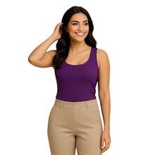 Women's Slim Visco Lycra Tank Top From S To XL Basic And Casual Spring And Summer Fashion 3020.C2 - Màu tím - Xem 6