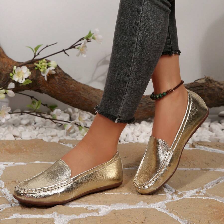 Mocasini casual cu talpă moale și fără mâneci pentru femei, pantofi cu talpă plată și antiderapantă pentru exterior, pantofi ușori și confortabili pentru lucru/zi, pentru mame de vârstă mijlocie