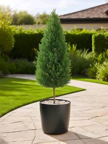 1pc Artificial Plant, Artificial Tree, Juniper, Potted, Artificial Greenery, Juniper Leaves, Excluding Planter, Home Decor, Outdoor Decor, Garden Potted, Floral Arrangement, Landscape Decoration, Christmas Decor, Room Decor, Christmas - Dark Green - View 10