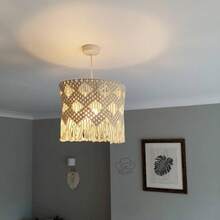 Handmade Cotton Rope Woven Lamp Shade, Bohemian Style Decor For Nordic Pendant Light, Suitable For Homestay Soft Furnishing - Beige - View 5