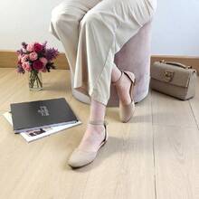 Balerinas Lisas Tira Tobillera Dos Colores Para Dama Estilo GSCH170  Casual  Elegante  De moda  Glamour  Negocio    Hebilla - Café Gamuza - Ver 6