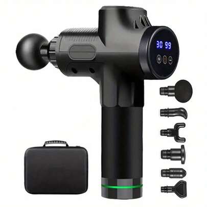 ZM Health 30档变速便携式手持电动按摩枪，深层组织冲击式按摩器，带LED显示屏，适用于办公室、健身、肌肉恢复