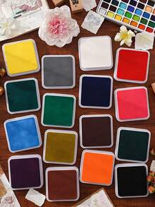 16 Colors Available. Neutral Ink Pad. Retro Journal Pad. Beautifully Boxed, Stackable For Easy Storage. Evenly Applies Ink To A Variety Of Materials. Student Stationery, The Perfect Gift For Journal Lovers! Evenly Applies Ink To A Variety Of Materials. - Multicolor - View 3