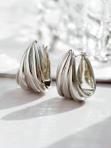 Charm-In Thick Earrings, Teardrop-Shaped Earrings, 18K Gold Plated Earrings - Hypoallergenic And Fade-Resistant Earrings. Jewelry Gift, Suitable For Giving To Girlfriend, Mother Or Wife.