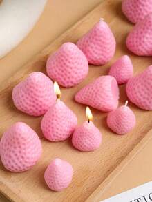 9/6/4/1 草莓香氛蜡烛礼盒套装 - 手工蜡烛搭配优雅香氛礼盒，情人节完美之选，草莓爱好者的最佳礼物，也适合生日、毕业典礼及其他场合。 - 彩色 - 查看 5