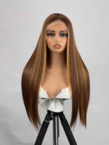 Glueless Lace Front Wig Blended Hair Brazilian Virgin Hair 13*4 HD Lace Front Wig 200% Density 4/27 Colored Pre Plucked With Baby Human Blended Hair Bob Highlight Ombre Lace Front Wig 8-34 Inch Honey Lace Front Wigs Natural Black