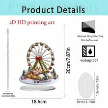 1 Stück neue Weihnachts-Heimdekoration Tischaufsteller. Dieser 2D Acryl Weihnachtsbaum Karussell-Ständer ist perfekt zum Verschenken, für die Heimdekoration und als Neujahrsgeschenk. Er eignet sich hervorragend für Wohnzimmer und andere Räume. Er beinhaltet auch Weihnachtsmann, Elch und Schlitten Ornamente sowie Weihnachtsbaum Dekorationen.