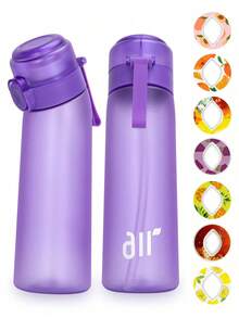 1 件水果香味水瓶，运动水瓶入门套装饮水瓶，户外运动水杯，带 1 个随机椭圆形水果香环，适用于健身房和户外礼物 - （调味荚仅改善嗅觉，不改变味道）不会改变水的味道，只会使其闻起来芬芳