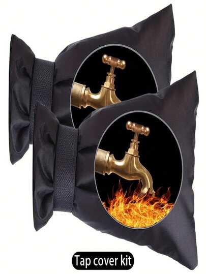 2/4pcs Outdoor Faucet Cover For Winter- Heavy-Duty Winter Freeze Protection, Fit For US/EU Faucets, Easy Installation & Removal, For Garden, Patio, Lawn- Garden Hose Storage, Outdoor Tap, Outdoor Tap Kit, Outdoor Tap Cover, Black