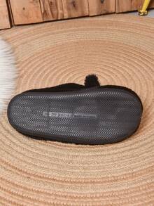 Autumn/Winter Anti-Slip Fluffy Cat Cartoon Slippers, Warm Thick Sole Indoor Home Slippers, Black,Furry Shoes - Black - View 8